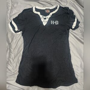 Harley-Davidson black t-shirt with rhinestones. EUC. Women's medium. TTS